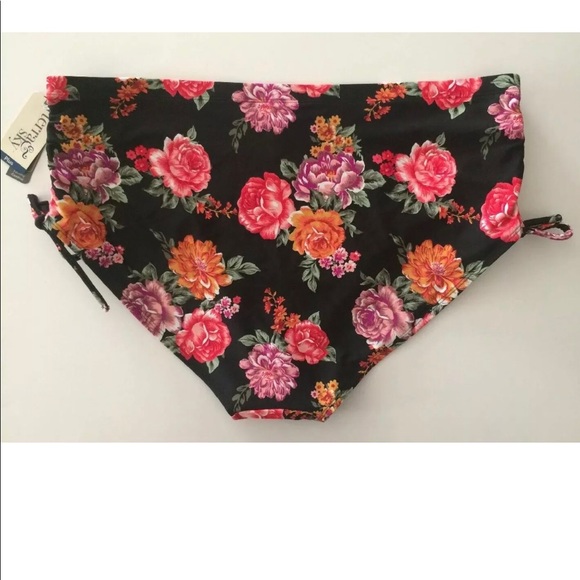 Womens Terra & Sky Bikini Bottoms Size 3X Multicolor Black Floral New - Picture 7 of 7